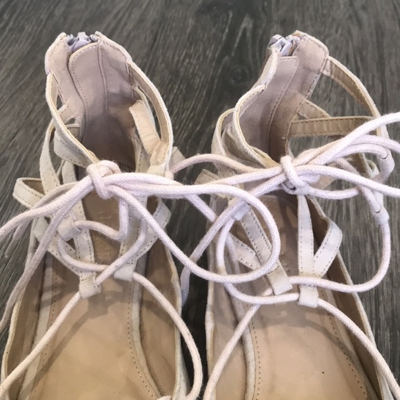 Charlotte Russe blush pink lace up ballet flats sz 7 (fits like a size 6) - Picture 3 of 9